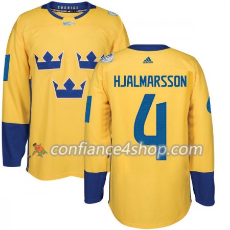 Adidas Maillot de Hockey Suède Niklas Hjalmarsson 4 Coupe du monde de hockey sur glace 2016 Jaune Premier - Homme Adidas Maillot de Hockey Suède Niklas Hjalmarsson 4 Coupe du monde de hockey sur glace 2016 Jaune Premier - Homme